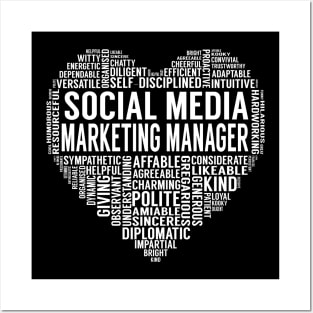 Social Media Marketing Manager Heart Posters and Art